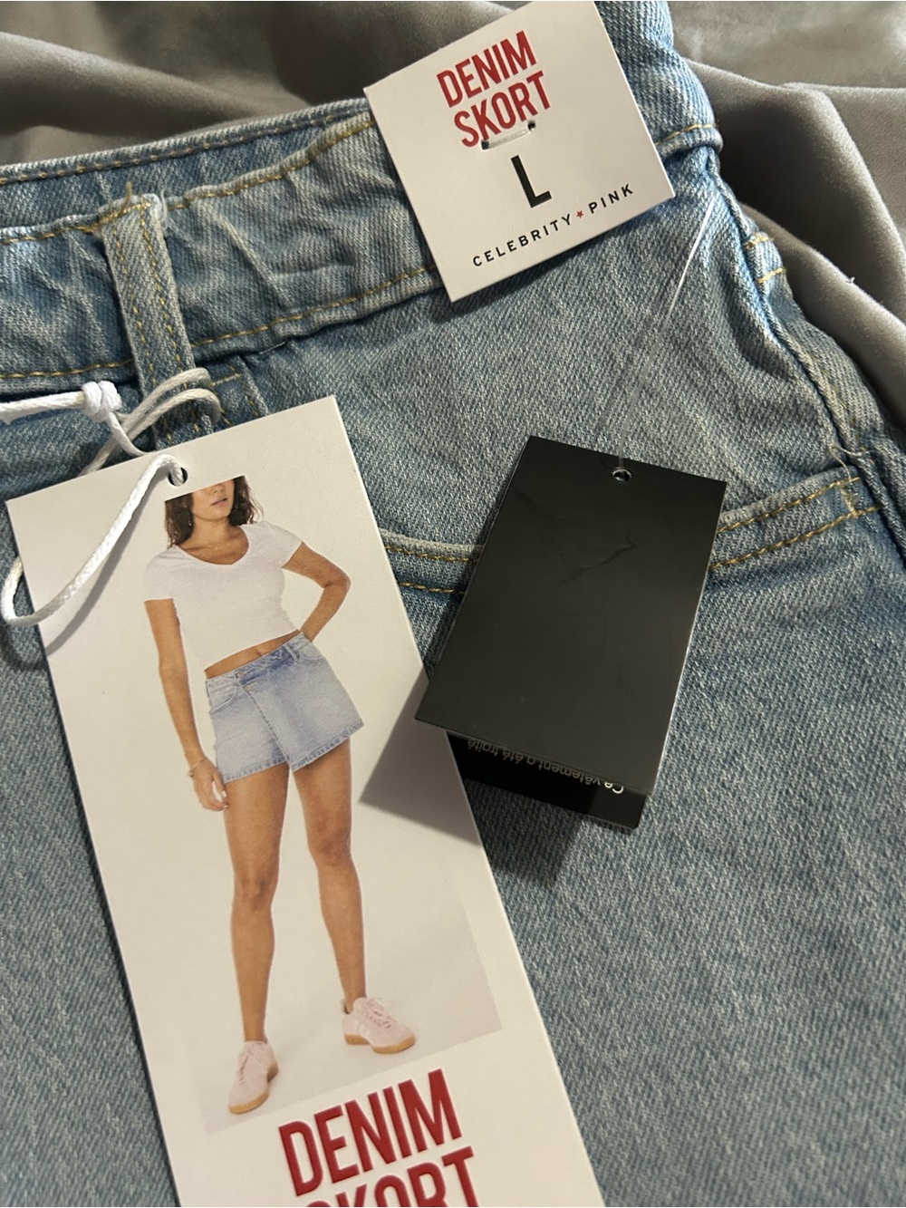Light Wash Denim Skort - Pale Blue - Picture 8 of 10